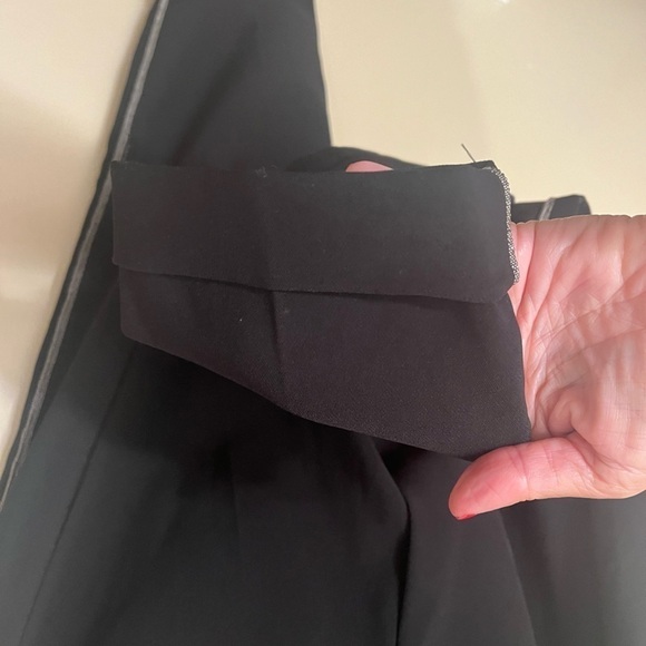 WHBM The Slim Ankle Cuffed Black With Silver Stripe Pants Sz 2 NWOT - Picture 6 of 9